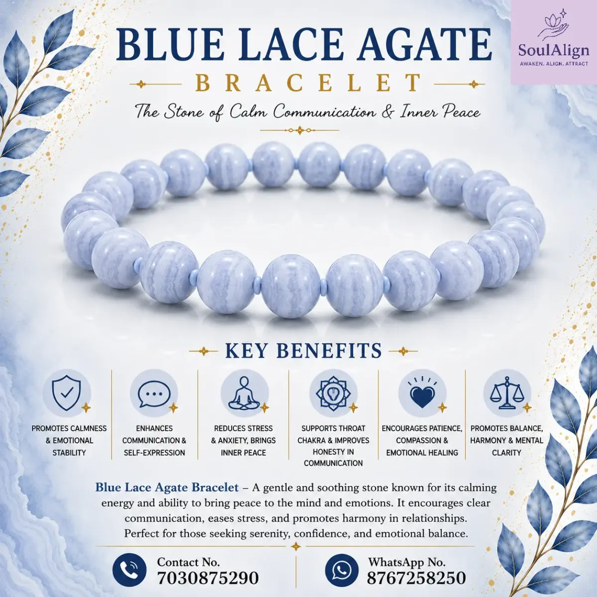 Blue Lace Agate Bracelet