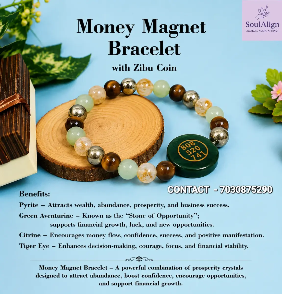 Money Magnet Bracelet With Zibu Coin