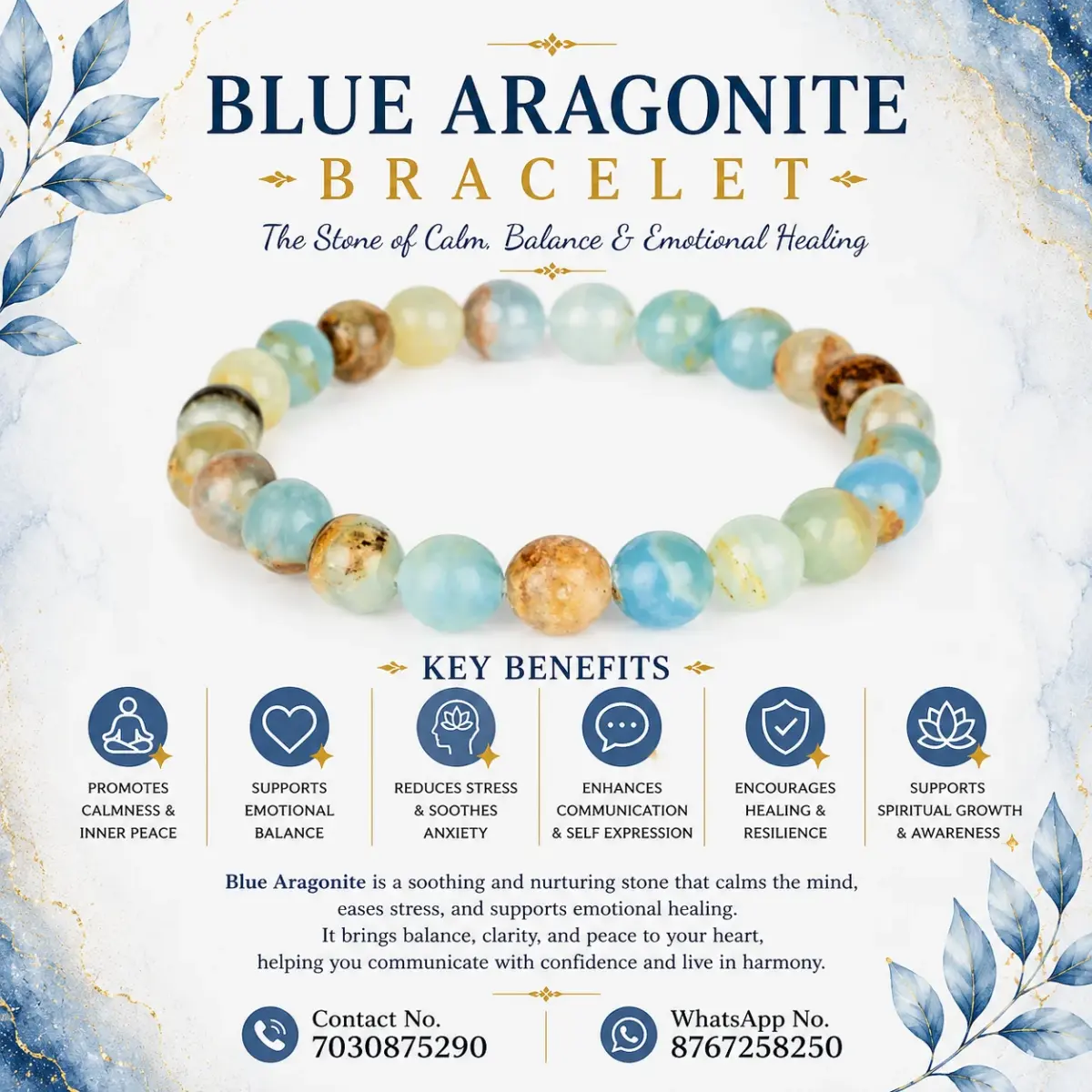 Blue Aragonite Bracelet