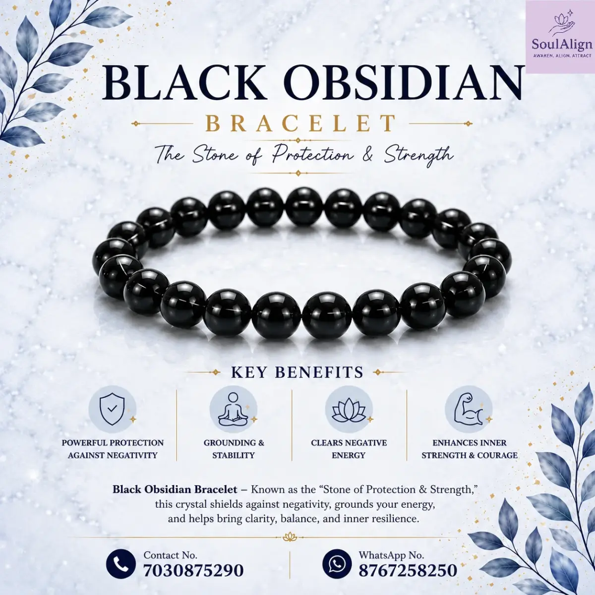 Black obsidian Bracelet