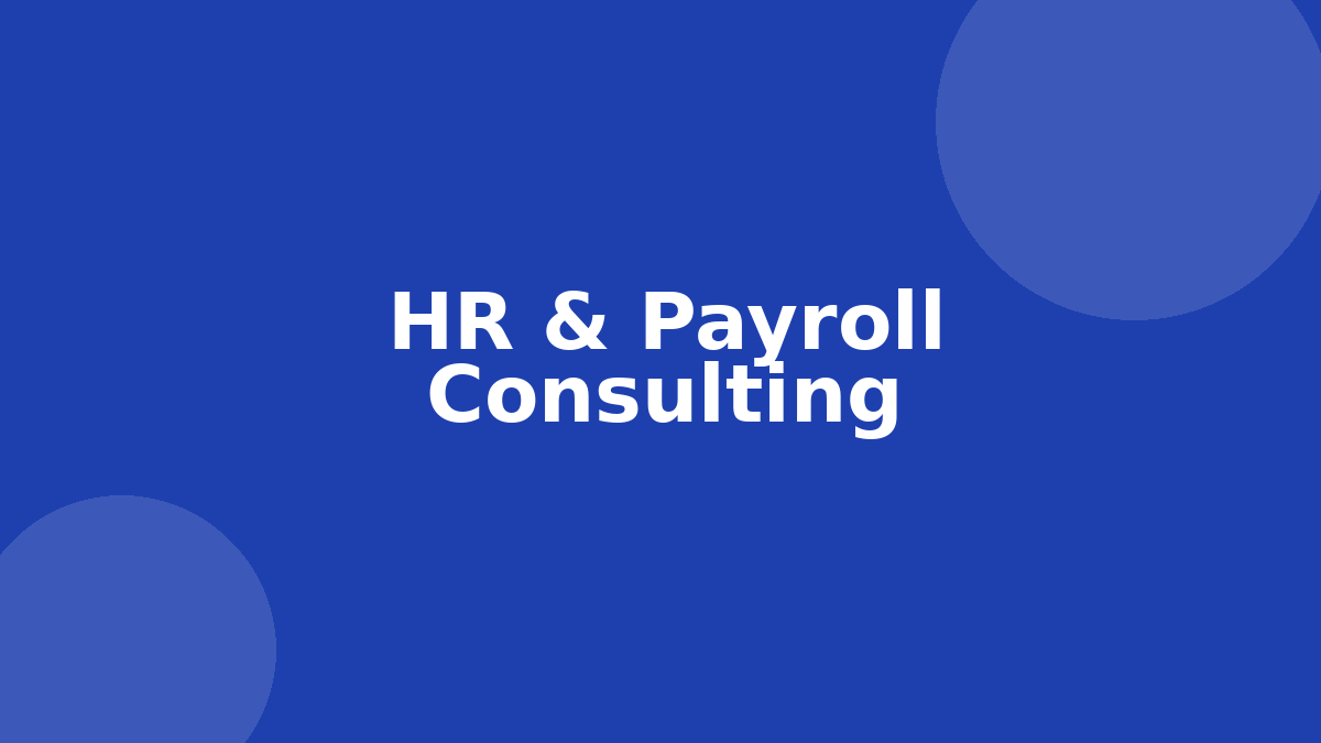 HR & Payroll Consulting